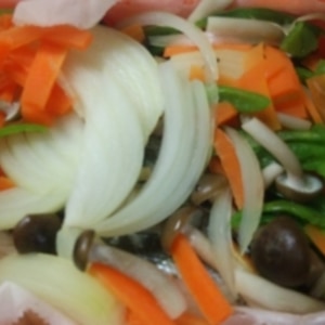 簡単‼レンジだけ‼野菜たっぷり鱈の蒸したやつww